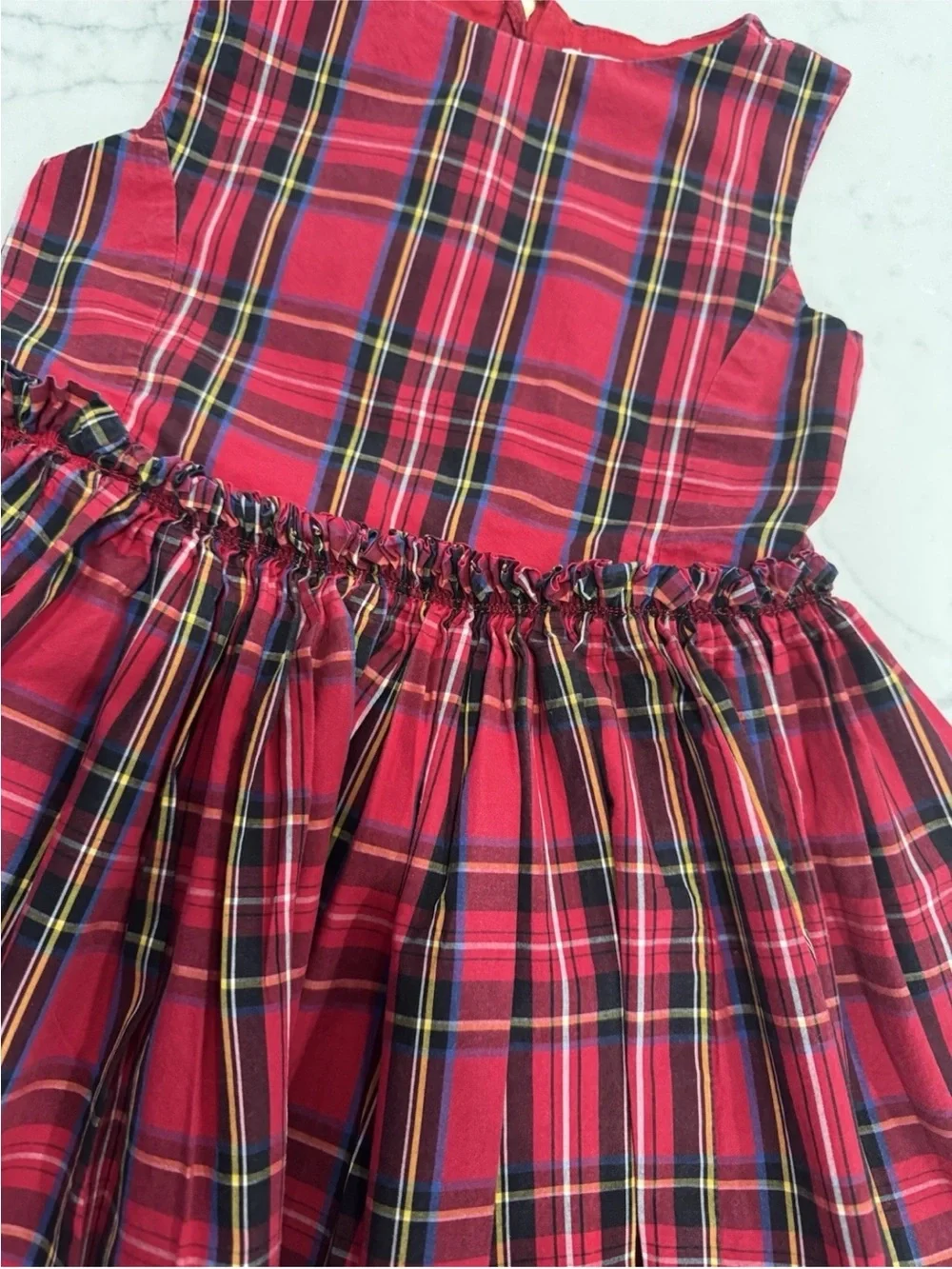 Crewcuts J.Crew Girls Size 3 Red Tartan Plaid Cotton Holiday Christmas Dress